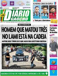Capa do jornal Diário Gaúcho 29/01/2020