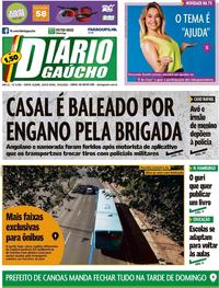 Capa do jornal Diário Gaúcho 29/05/2020