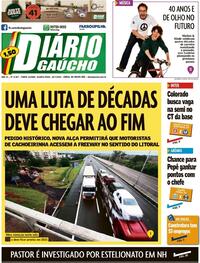 Capa do jornal Diário Gaúcho 29/07/2020