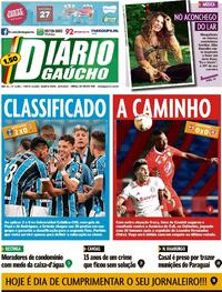 Capa do jornal Diário Gaúcho 30/09/2020