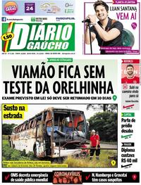 Capa do jornal Diário Gaúcho 31/01/2020