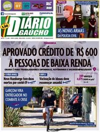 Capa do jornal Diário Gaúcho 31/03/2020