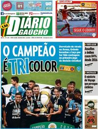 Capa do jornal Diário Gaúcho 31/08/2020