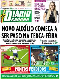 Capa do jornal Diário Gaúcho 01/04/2021