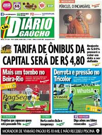 Capa do jornal Diário Gaúcho 01/07/2021