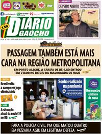Capa do jornal Diário Gaúcho 02/07/2021