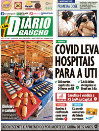 Capa do jornal Diário Gaúcho 03/03/2021