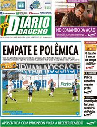 Capa do jornal Diário Gaúcho 04/02/2021