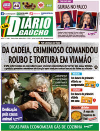 Capa do jornal Diário Gaúcho 07/07/2021