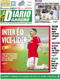 Capa do jornal Diário Gaúcho 08/01/2021