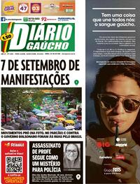 Capa do jornal Diário Gaúcho 08/09/2021