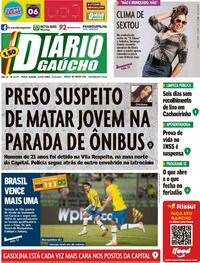 Capa do jornal Diário Gaúcho 08/10/2021