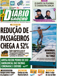 Capa do jornal Diário Gaúcho 09/01/2021