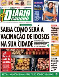 Capa do jornal Diário Gaúcho 10/02/2021