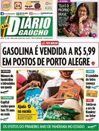 Capa do jornal Diário Gaúcho 10/03/2021
