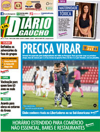 Capa do jornal Diário Gaúcho 10/04/2021