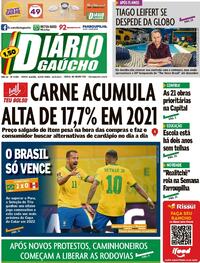 Capa do jornal Diário Gaúcho 10/09/2021