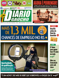 Capa do jornal Diário Gaúcho 11/05/2021