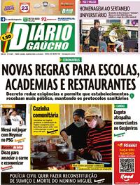 Capa do jornal Diário Gaúcho 11/08/2021