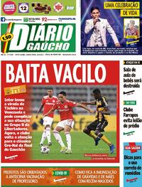 Capa do jornal Diário Gaúcho 12/05/2021