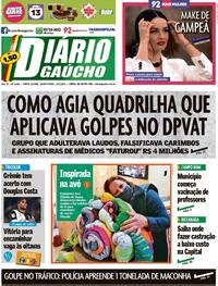 Capa do jornal Diário Gaúcho 13/05/2021
