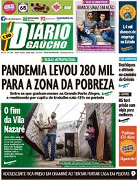 Capa do jornal Diário Gaúcho 13/07/2021