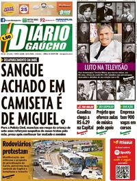 Capa do jornal Diário Gaúcho 13/08/2021