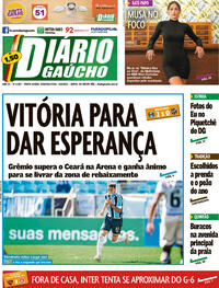 Capa do jornal Diário Gaúcho 13/09/2021