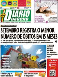 Capa do jornal Diário Gaúcho 13/10/2021