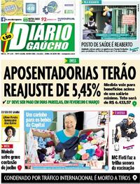 Capa do jornal Diário Gaúcho 14/01/2021