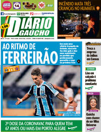 Capa do jornal Diário Gaúcho 14/05/2021
