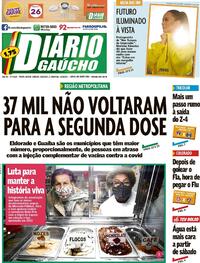 Capa do jornal Diário Gaúcho 14/08/2021