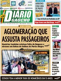 Capa do jornal Diário Gaúcho 15/01/2021