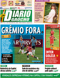 Capa do jornal Diário Gaúcho 15/04/2021