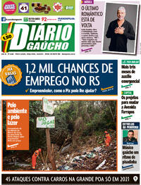 Capa do jornal Diário Gaúcho 15/06/2021