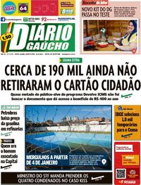 Capa do jornal Diário Gaúcho 15/12/2021