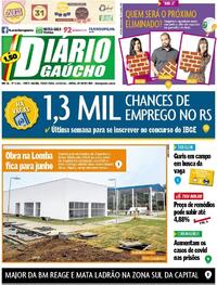 Capa do jornal Diário Gaúcho 16/03/2021