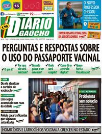 Capa do jornal Diário Gaúcho 16/10/2021