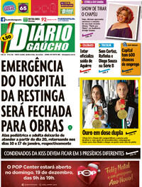 Capa do jornal Diário Gaúcho 16/12/2021