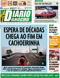 Capa do jornal Diário Gaúcho 17/02/2021