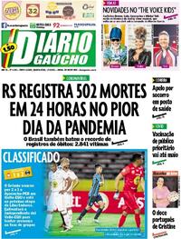 Capa do jornal Diário Gaúcho 17/03/2021