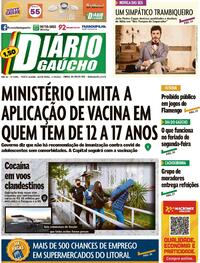 Capa do jornal Diário Gaúcho 17/09/2021