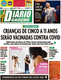 Capa do jornal Diário Gaúcho 17/12/2021