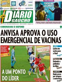 Capa do jornal Diário Gaúcho 18/01/2021