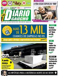 Capa do jornal Diário Gaúcho 18/05/2021