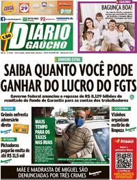 Capa do jornal Diário Gaúcho 18/08/2021