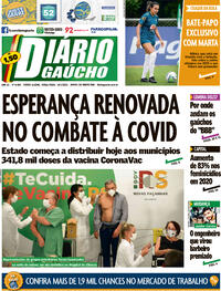 Capa do jornal Diário Gaúcho 19/01/2021