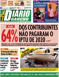Capa do jornal Diário Gaúcho 19/02/2021