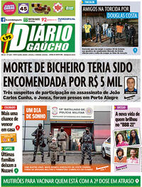 Capa do jornal Diário Gaúcho 19/06/2021