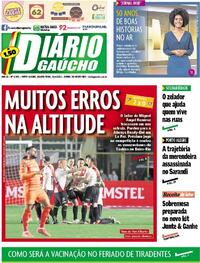 Capa do jornal Diário Gaúcho 21/04/2021